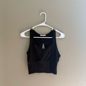 Caution To The Wind Black Ribbed Top